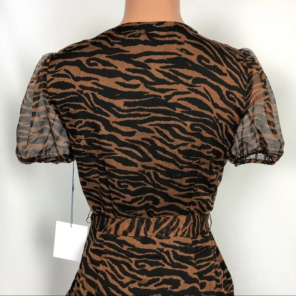 Majorelle Brin Dress Brown Zebra Mini Short Sleeve - Picture 7 of 8